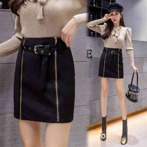 women's autumn winter skirt korean style high waist zipper short slim casual a-line female s qx861 210507, Black
women's autumn winter skirt korean style high waist zipper short slim casual a-line female s qx861 210507, Black