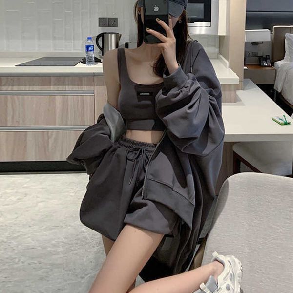 two piece dress joggers women set plus size tracksuit spring sport clothing shorts and camisole hoodies 3 suit gray sweatshirt 34, White
two piece dress joggers women set plus size tracksuit spring sport clothing shorts and camisole hoodies 3 suit gray sweatshirt 34, White