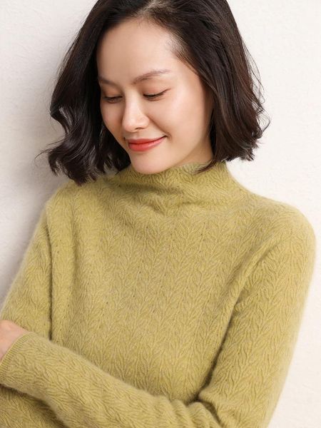 cashmere 2021 autumn and winter women's korean loose half high lace collar solid color sweater sweaters, White;black
cashmere 2021 autumn and winter women's korean loose half high lace collar solid color sweater sweaters, White;black