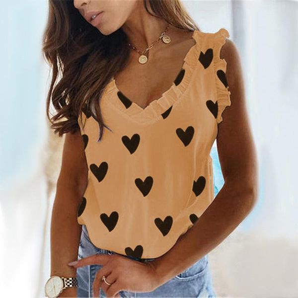 women's t-shirt women tank ruffle sleeveless printed v-neck ladies 2021 summer fashion casual outdoor beach comfy female clothing, White
women's t-shirt women tank ruffle sleeveless printed v-neck ladies 2021 summer fashion casual outdoor beach comfy female clothing, White