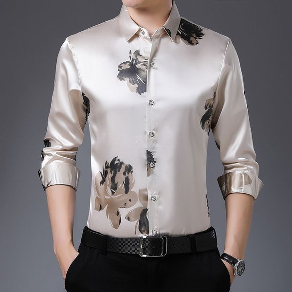 spring and autumn fashion printing leisure slim long sleeve silk smooth trend middle-aged men's shirt, Black
spring and autumn fashion printing leisure slim long sleeve silk smooth trend middle-aged men's shirt, Black