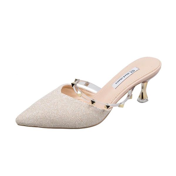 slippers rivet bling shine casual shoes 2021 summer women woman mules thin high heels pointed toe ladies, Black
slippers rivet bling shine casual shoes 2021 summer women woman mules thin high heels pointed toe ladies, Black