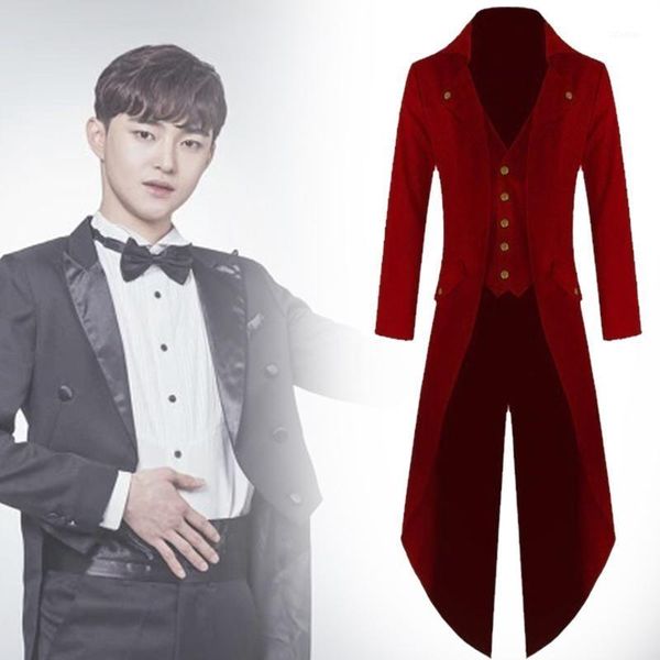men's suits & blazers vintage tailcoat jacket gothic steampunk long sleeve victorian halloween casual clothes for adult, White;black
men's suits & blazers vintage tailcoat jacket gothic steampunk long sleeve victorian halloween casual clothes for adult, White;black