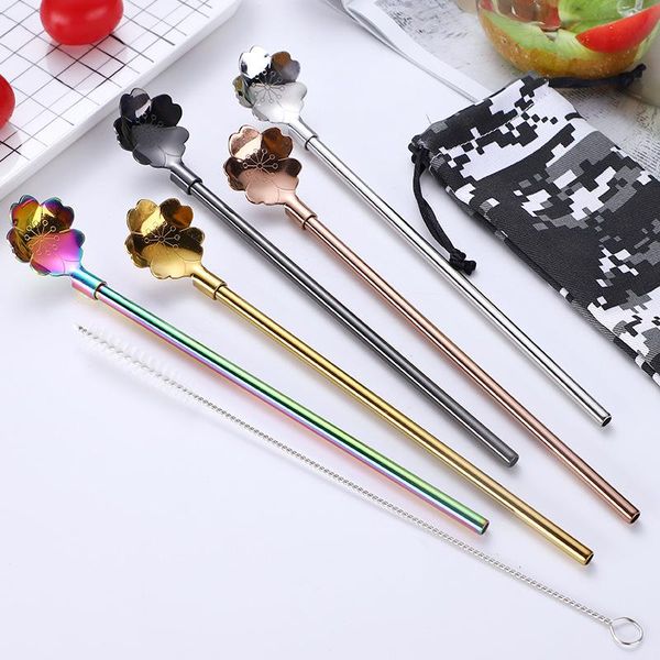 drinking straws reusable mixing spoon straw 304 stainless steel ice cream with nylon brush drinkware
drinking straws reusable mixing spoon straw 304 stainless steel ice cream with nylon brush drinkware