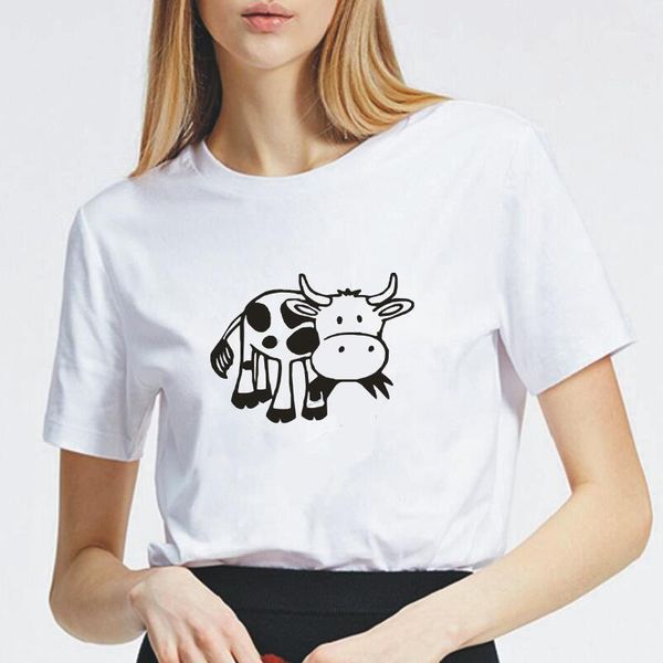 women's t-shirt summer short sleeve harajuku tee shirt femme cartoon cow creative t women casual plus size tshirt camiseta mujer, White
women's t-shirt summer short sleeve harajuku tee shirt femme cartoon cow creative t women casual plus size tshirt camiseta mujer, White