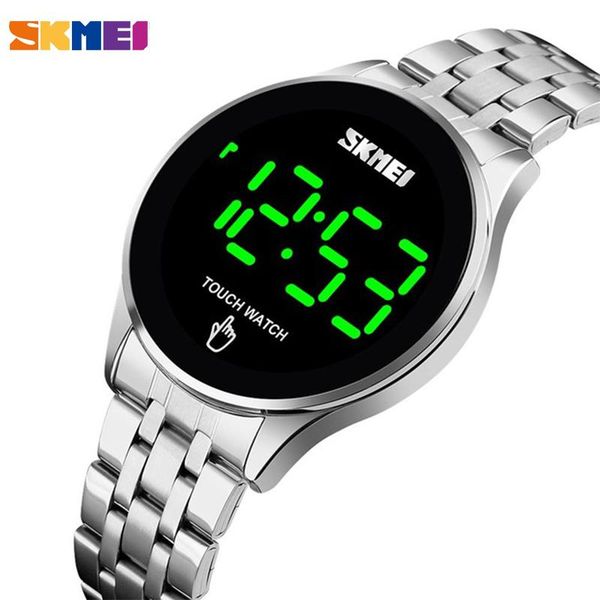 brand led touch screen man digital watches luxury stainless steel electronic display clock skmei waterproof wristwatch 1579 wristwatches, Slivery;brown
brand led touch screen man digital watches luxury stainless steel electronic display clock skmei waterproof wristwatch 1579 wristwatches, Slivery;brown
