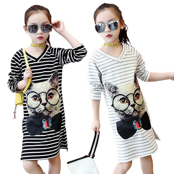 girl's dresses ppxx fashion cat baby girls dress stripe long sleeve children clothing cotton vestido plus size, Red;yellow
girl's dresses ppxx fashion cat baby girls dress stripe long sleeve children clothing cotton vestido plus size, Red;yellow