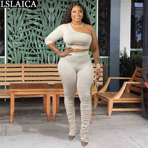 two piece outfits long sleeve crop long stacked pants 2 set women solid knit elasitic waist streetwear 210515, White
two piece outfits long sleeve crop long stacked pants 2 set women solid knit elasitic waist streetwear 210515, White
