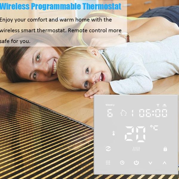 smart home control wifi underfloor room thermostat water gas boiler electric floor heating app remote touch screen temperature controller
smart home control wifi underfloor room thermostat water gas boiler electric floor heating app remote touch screen temperature controller