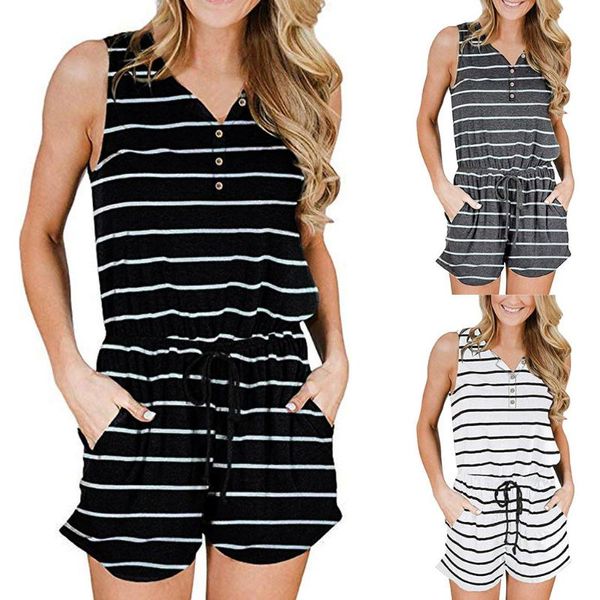 women's jumpsuits & rompers stylish bar 2021 summer women sleeveless button playsuit beach jumpsuit ladies stripe printed shorts, Black;white
women's jumpsuits & rompers stylish bar 2021 summer women sleeveless button playsuit beach jumpsuit ladies stripe printed shorts, Black;white
