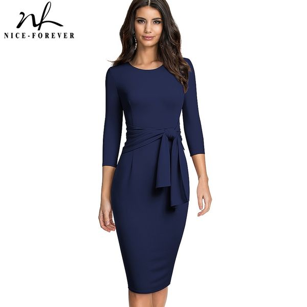 nice-forever spring women elegant bandage office dresses business fitted slim vinatge dress b612 210419, White
nice-forever spring women elegant bandage office dresses business fitted slim vinatge dress b612 210419, White