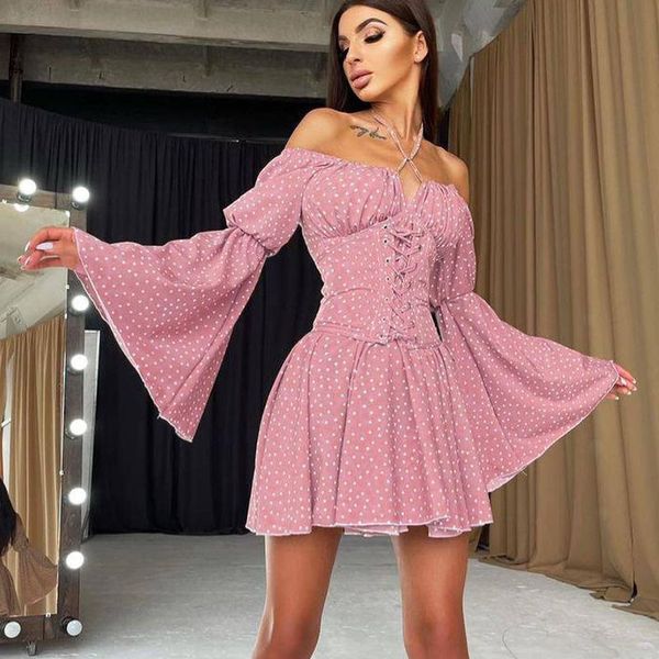 casual dresses dot print mini dress elegant party pleated vacation women backless tie up corset long sleeve spring, Black;gray
casual dresses dot print mini dress elegant party pleated vacation women backless tie up corset long sleeve spring, Black;gray