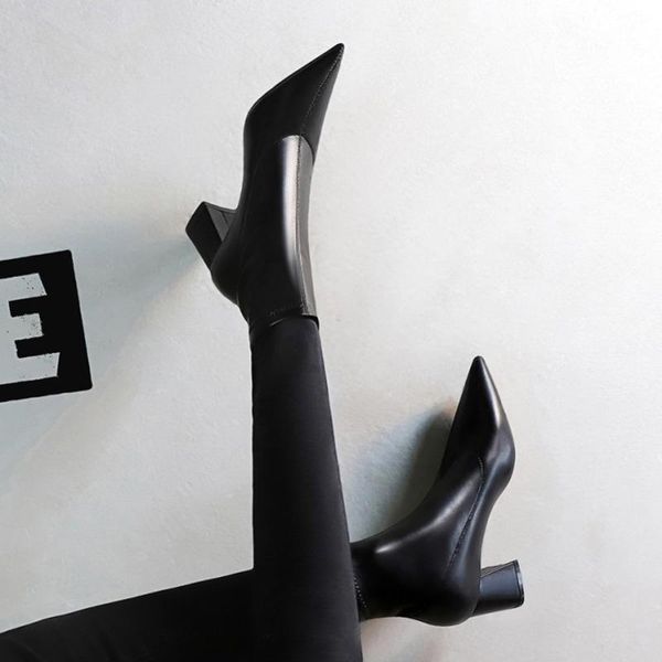 boots europe and the united states fashion contracted comfortable thick with high heels pointed show thin pu, Black
boots europe and the united states fashion contracted comfortable thick with high heels pointed show thin pu, Black