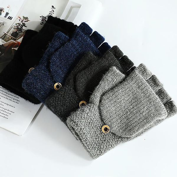 cycling gloves 1 pair winter mitten outdoor hiking half-finger knitted students warm work convenient, Black
cycling gloves 1 pair winter mitten outdoor hiking half-finger knitted students warm work convenient, Black