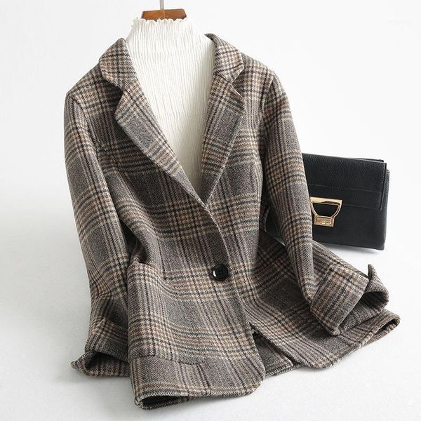 double sided cashmere coat ladies autumn winter warm wool for women short plaid jacket ydf42 mf6431, Black
double sided cashmere coat ladies autumn winter warm wool for women short plaid jacket ydf42 mf6431, Black