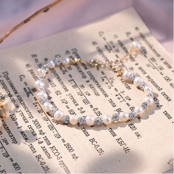 link, chain fashion party wedding gift bracelet crystal pearls adjustable, Black
link, chain fashion party wedding gift bracelet crystal pearls adjustable, Black