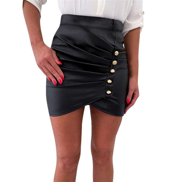 skirts 2021 women pu leather high waist button cross bodycon mini slim lady summer casual club party elastic pencil, Black
skirts 2021 women pu leather high waist button cross bodycon mini slim lady summer casual club party elastic pencil, Black
