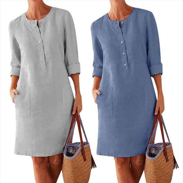 plus size casual solid color loose leisure cotton linen women long sleeve tunic kaftan dress, Black;gray
plus size casual solid color loose leisure cotton linen women long sleeve tunic kaftan dress, Black;gray