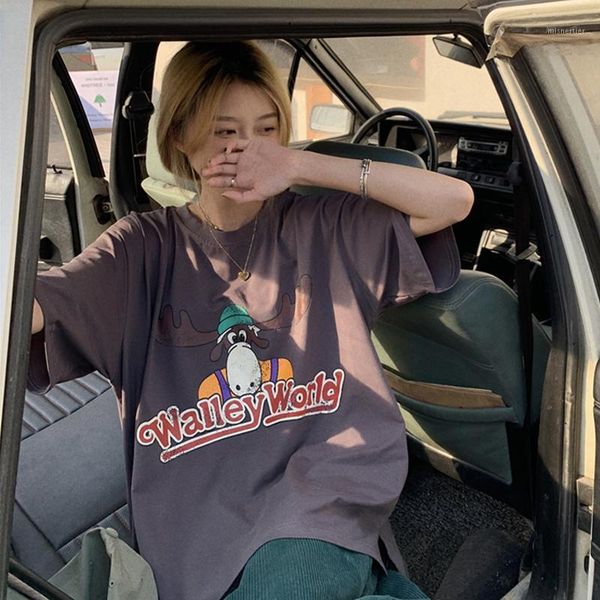 women's t-shirt 2021 women summer cotton cartoon short sleeve oversized t shirt split hem pullover, White
women's t-shirt 2021 women summer cotton cartoon short sleeve oversized t shirt split hem pullover, White