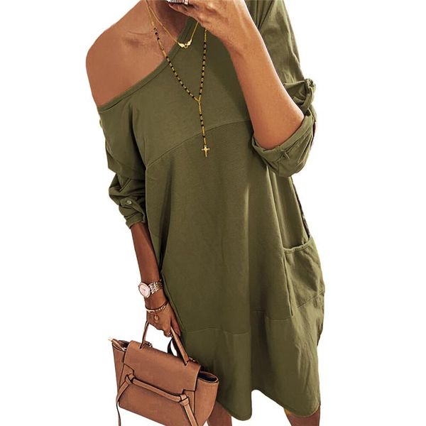 fashion women loose t-shirt dresses solid basic plain baggy off shoulder sundress long sleeve pockets short vestido clothes casual, Black;gray
fashion women loose t-shirt dresses solid basic plain baggy off shoulder sundress long sleeve pockets short vestido clothes casual, Black;gray