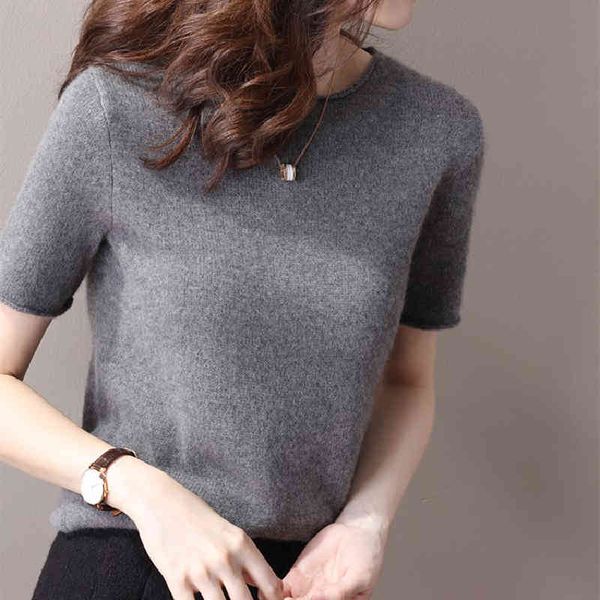 women's t-shirt 2021 spring and casual summer around the neck ny solid color sweater plus size korean, White
women's t-shirt 2021 spring and casual summer around the neck ny solid color sweater plus size korean, White