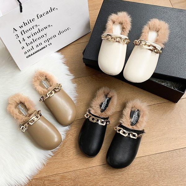slippers autumnwinter real fur metal buckle mules women shoes loafers pregnant furry slides fluffy baotou, Black
slippers autumnwinter real fur metal buckle mules women shoes loafers pregnant furry slides fluffy baotou, Black