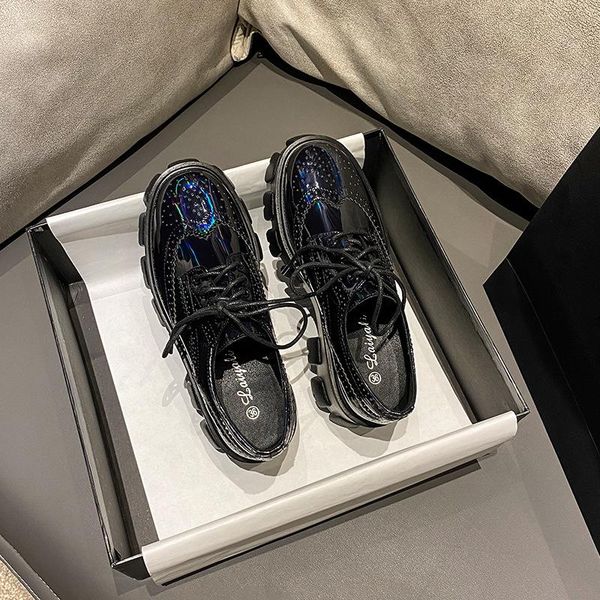 dress shoes 2021 spring britishstyle small leather female brogue carved lace-up casual single platform women's, Black
dress shoes 2021 spring britishstyle small leather female brogue carved lace-up casual single platform women's, Black