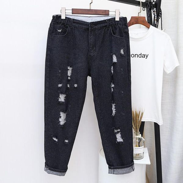 women's jeans black women with high waist harem pants ripped hole boyfriend for plus size denim loose mom q2352, Blue
women's jeans black women with high waist harem pants ripped hole boyfriend for plus size denim loose mom q2352, Blue