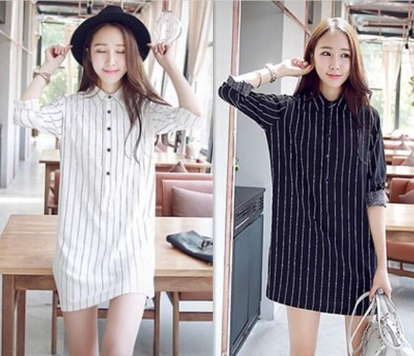 casual dresses spring and autumn clothing women's long-sleeved vertical stripes fashion slim shirt dress women, Black;gray
casual dresses spring and autumn clothing women's long-sleeved vertical stripes fashion slim shirt dress women, Black;gray