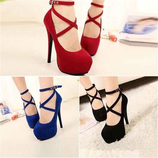 boots fashion women pure color pumps platform strappy buckle stiletto high heels wedding party shoes, Black
boots fashion women pure color pumps platform strappy buckle stiletto high heels wedding party shoes, Black