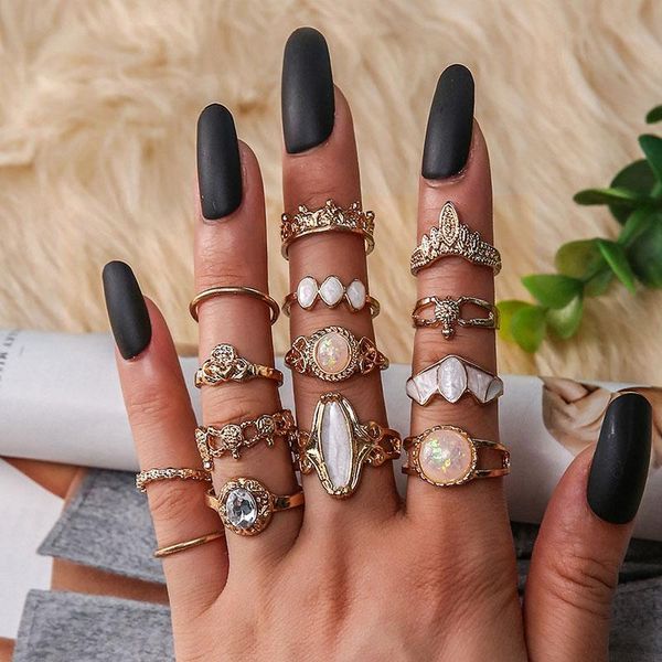 cluster rings vintage set for women boho moon star knuckle finger ring female bohemian gold silver color jewelry accessories, Golden;silver
cluster rings vintage set for women boho moon star knuckle finger ring female bohemian gold silver color jewelry accessories, Golden;silver
