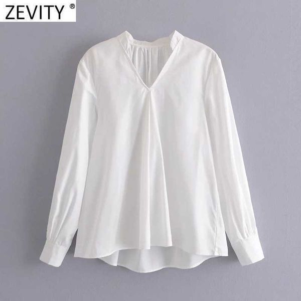 zevity women fashion v neck solid color casual white smock shirt office lady back pleat blouse roupas chic femininas ls7606 210603
zevity women fashion v neck solid color casual white smock shirt office lady back pleat blouse roupas chic femininas ls7606 210603