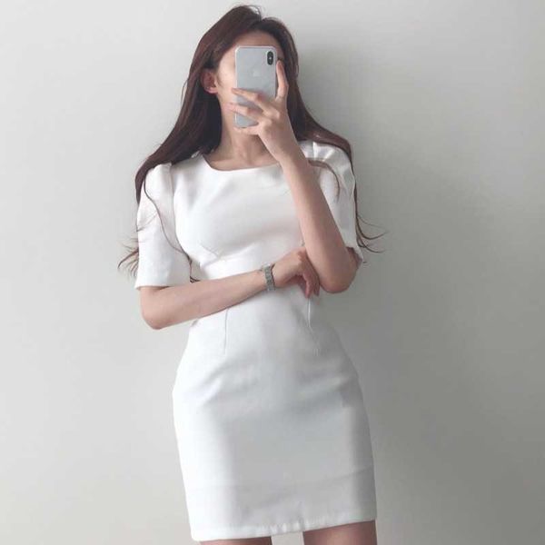 minimalism summer white o neck short sleeve wrap hip dress women mini casual fashion vestido feminino all-match oversize 210610, Black;gray
minimalism summer white o neck short sleeve wrap hip dress women mini casual fashion vestido feminino all-match oversize 210610, Black;gray