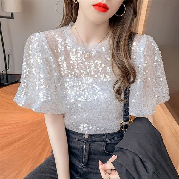 women's t-shirt big size fashion women sequined slim summer o-neck transparent shirt short sleeve tees lady basic pullover 1351, White
women's t-shirt big size fashion women sequined slim summer o-neck transparent shirt short sleeve tees lady basic pullover 1351, White