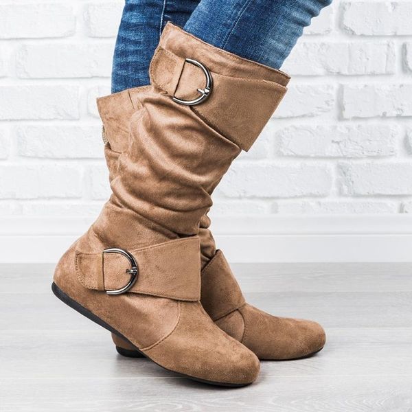 boots women's flat shoes round head and calf suede buckle zipper fashion casual 2021 style, Black
boots women's flat shoes round head and calf suede buckle zipper fashion casual 2021 style, Black