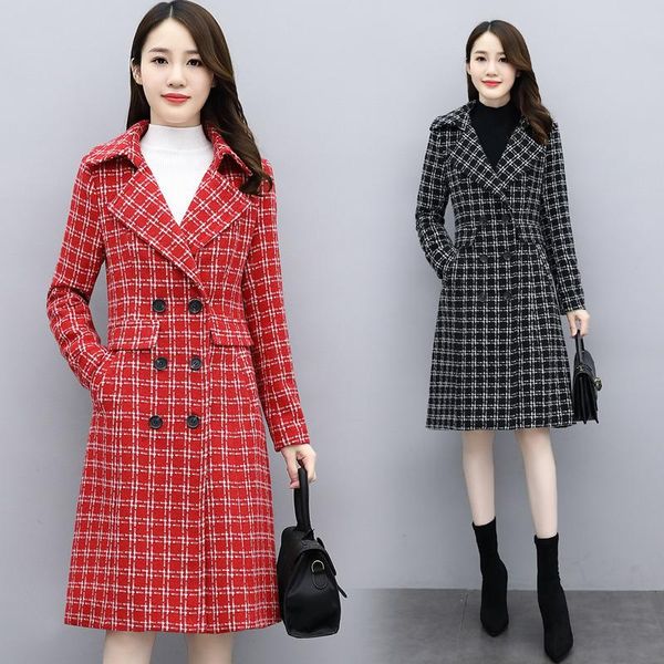 women's trench coats womens autumn winter casual long coat black red plaid notched double breasted for women office work femme, Tan;black
women's trench coats womens autumn winter casual long coat black red plaid notched double breasted for women office work femme, Tan;black