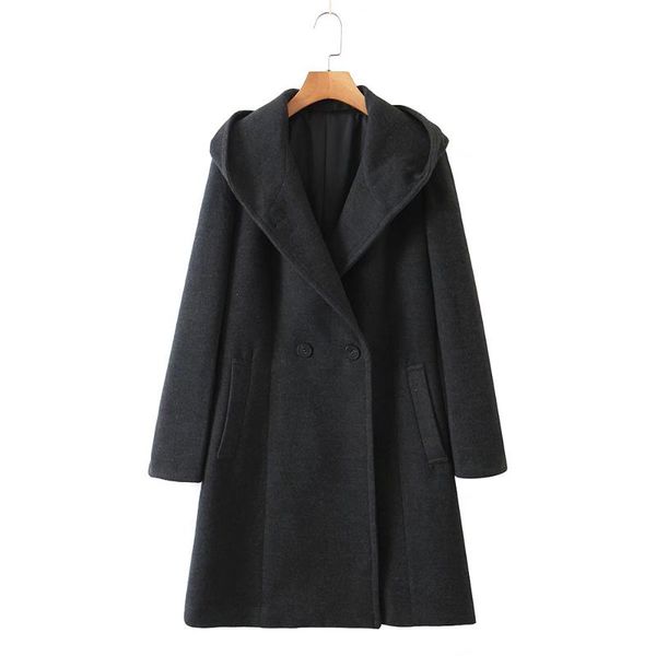 women's wool & blends women's2021 autumn/winter coat style cuff slit fashion hooded woolen casual solid color temperament long jac, Black
women's wool & blends women's2021 autumn/winter coat style cuff slit fashion hooded woolen casual solid color temperament long jac, Black