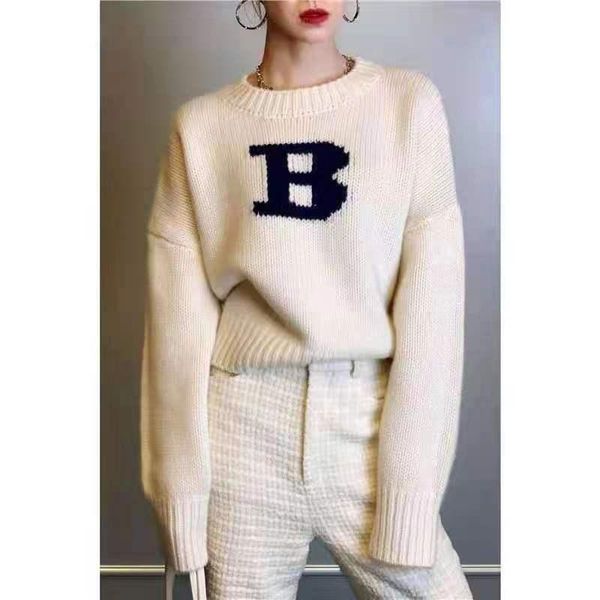 women's sweaters zaggin 2021 women spring fashion street girl style sweater long sleeve round collar b letters casual lady, White;black
women's sweaters zaggin 2021 women spring fashion street girl style sweater long sleeve round collar b letters casual lady, White;black