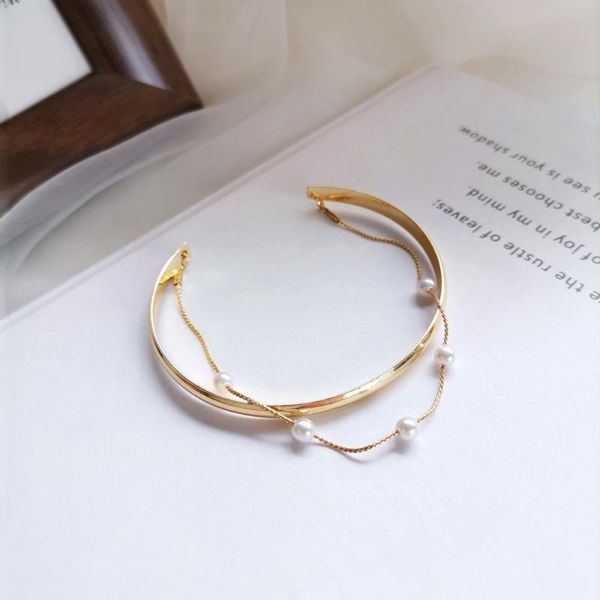 link, chain contracted style restoring ancient ways temperament of double bracelet with imitation pearl charm, Black
link, chain contracted style restoring ancient ways temperament of double bracelet with imitation pearl charm, Black