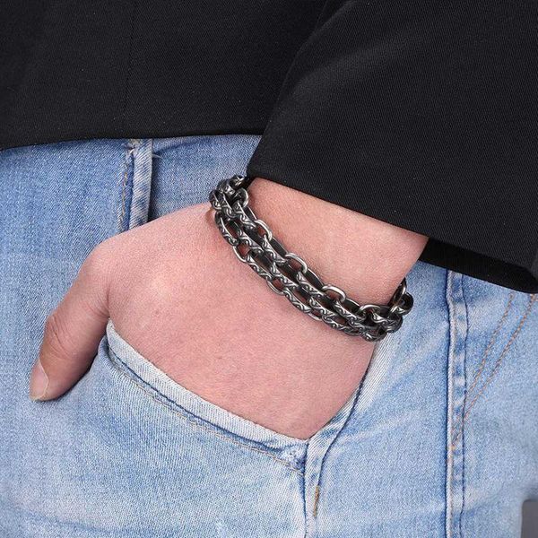charm bracelets vintage men bracelet jewelry stainless steel link chain male hip hop street culture gs0122, Golden;silver
charm bracelets vintage men bracelet jewelry stainless steel link chain male hip hop street culture gs0122, Golden;silver