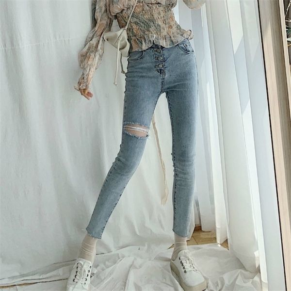 skinny jeans women holes vintage ripped casual slim womens pencil trousers bf high-street all-match fashion high elasticity, Blue
skinny jeans women holes vintage ripped casual slim womens pencil trousers bf high-street all-match fashion high elasticity, Blue
