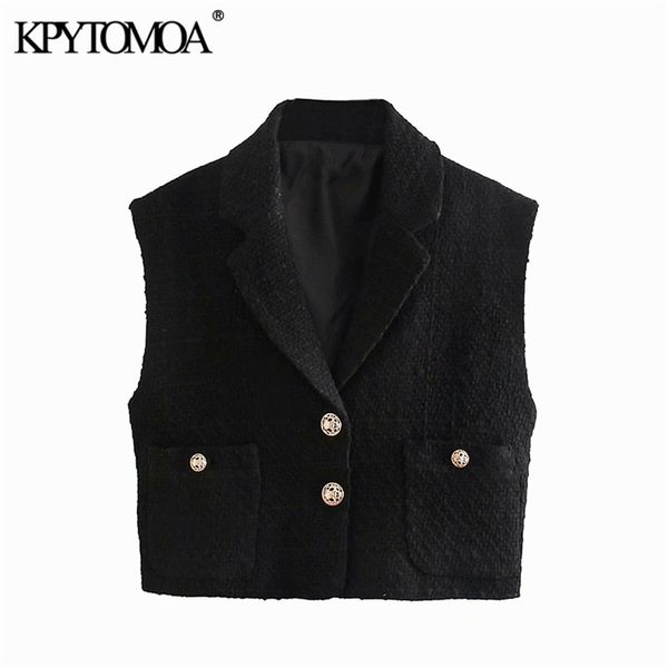 women fashion with metal buttons tweed cropped waistcoat sleeveless elastic hem female vest coat chic 210420, White
women fashion with metal buttons tweed cropped waistcoat sleeveless elastic hem female vest coat chic 210420, White