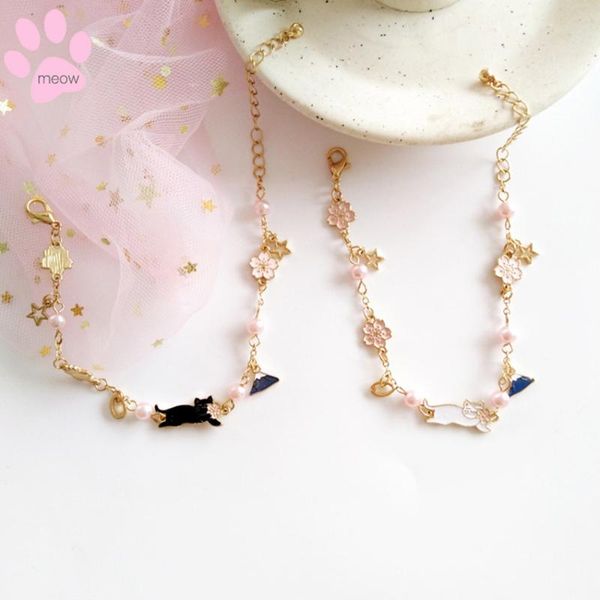 link, chain obawa 2021 fashion bracelet lovely cat flower mountain for girl and women golden accessories party gift, Black
link, chain obawa 2021 fashion bracelet lovely cat flower mountain for girl and women golden accessories party gift, Black