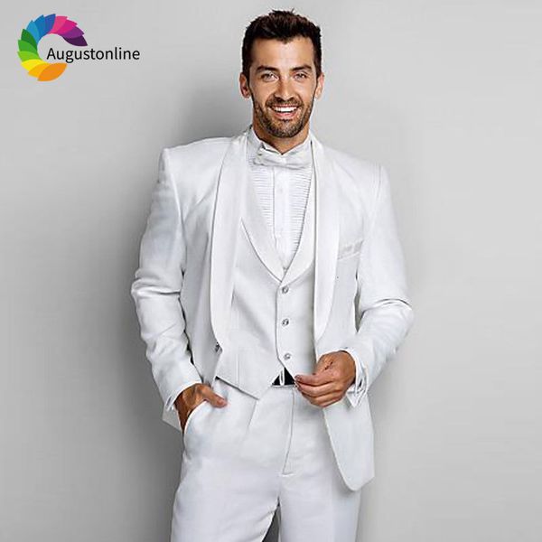 men's suits & blazers white men for wedding custom made groom tuxedos shawl lapel prom wear slim fit costume homme 3 pieces jacket, White;black
men's suits & blazers white men for wedding custom made groom tuxedos shawl lapel prom wear slim fit costume homme 3 pieces jacket, White;black