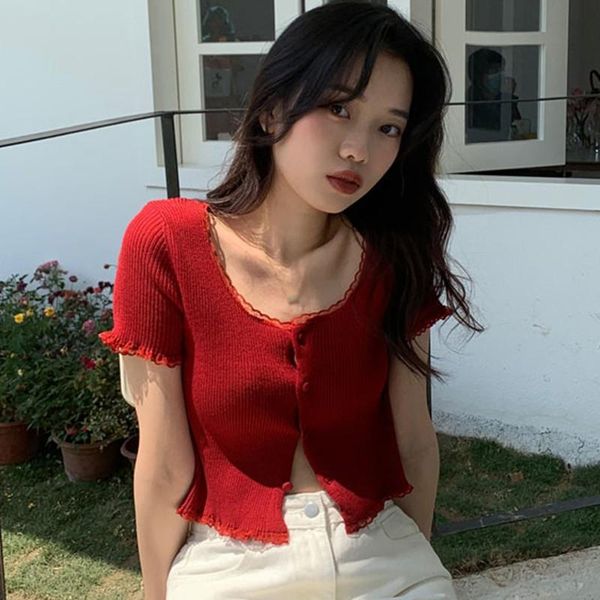 women's t-shirt summer t shirts women solid color lace harajuku knitted korean female short-sleeved o neck slim t-shirts, White
women's t-shirt summer t shirts women solid color lace harajuku knitted korean female short-sleeved o neck slim t-shirts, White