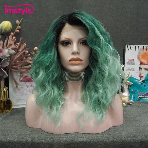 synthetic wigs imstyle ombre green wig lace front heat resistant fiber deep wave cosplay for women, Black
synthetic wigs imstyle ombre green wig lace front heat resistant fiber deep wave cosplay for women, Black