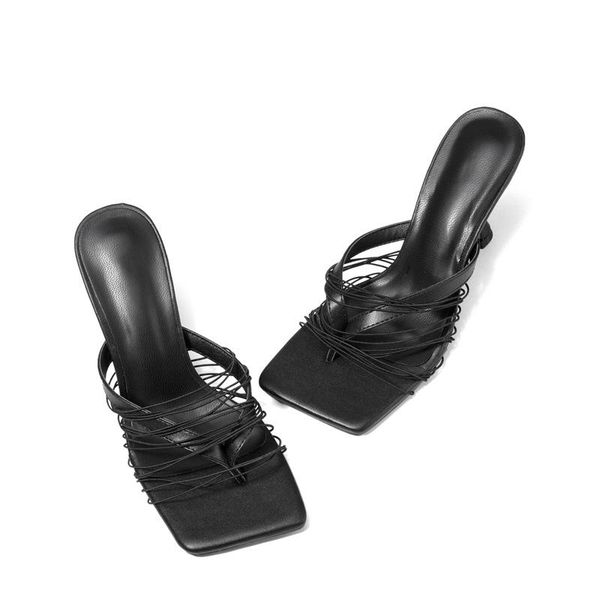 sandals 2021 women strappy mule heels slippers high flip flops square toe slides party shoes, Black
sandals 2021 women strappy mule heels slippers high flip flops square toe slides party shoes, Black