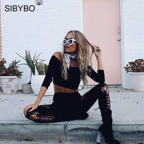 women's pants & capris sibybo lace up suede leather women autumn hollow out skinny trousers bandage long c 9w78, Black;white
women's pants & capris sibybo lace up suede leather women autumn hollow out skinny trousers bandage long c 9w78, Black;white