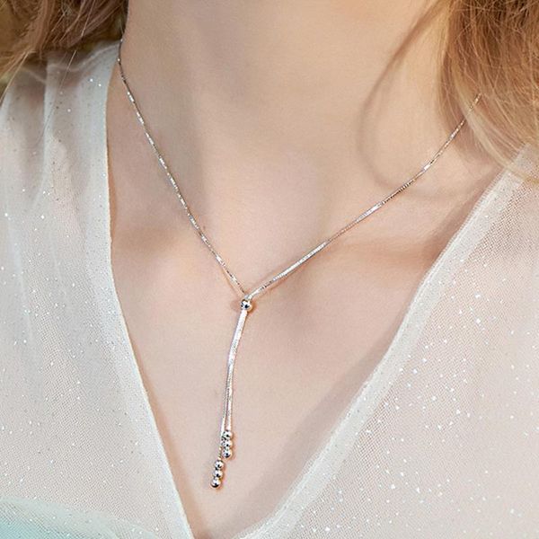 pendant necklaces trendy girl necklace round bead tassel for women adjustable lady jewelry gift wedding choker collier, Silver
pendant necklaces trendy girl necklace round bead tassel for women adjustable lady jewelry gift wedding choker collier, Silver