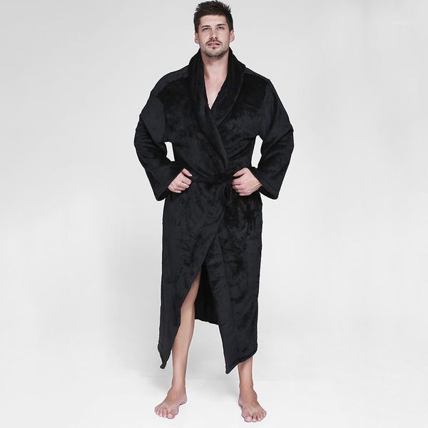 men bathrobe robes sleepwear winter lengthened plush shawl home clothes long sleeved robe coat ochtendjas heren men's, Black;brown
men bathrobe robes sleepwear winter lengthened plush shawl home clothes long sleeved robe coat ochtendjas heren men's, Black;brown